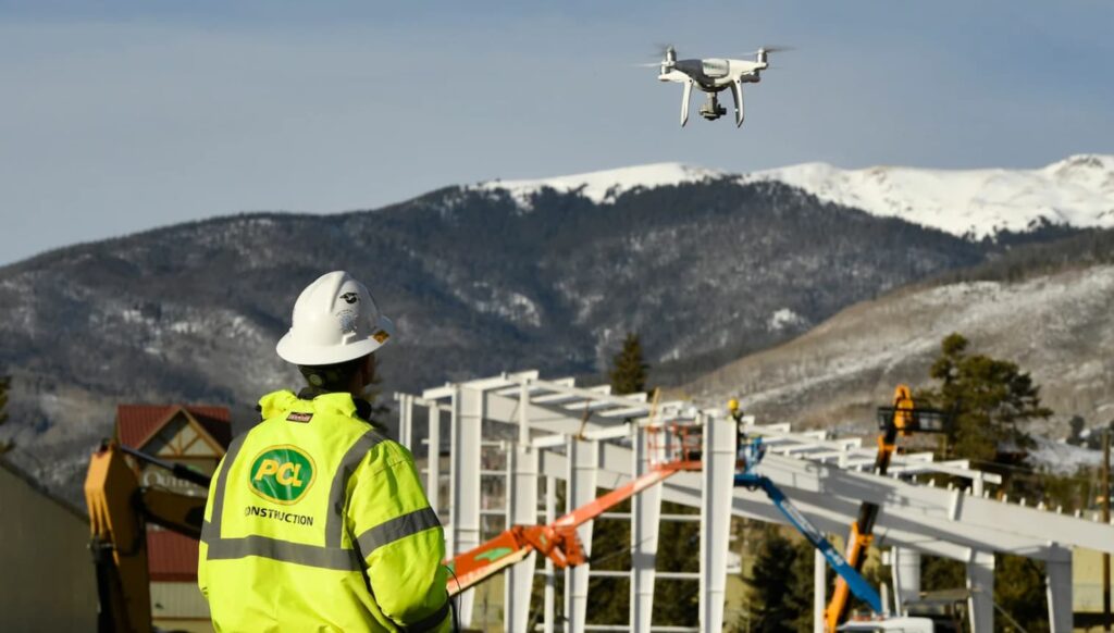 use of the drone by a worker